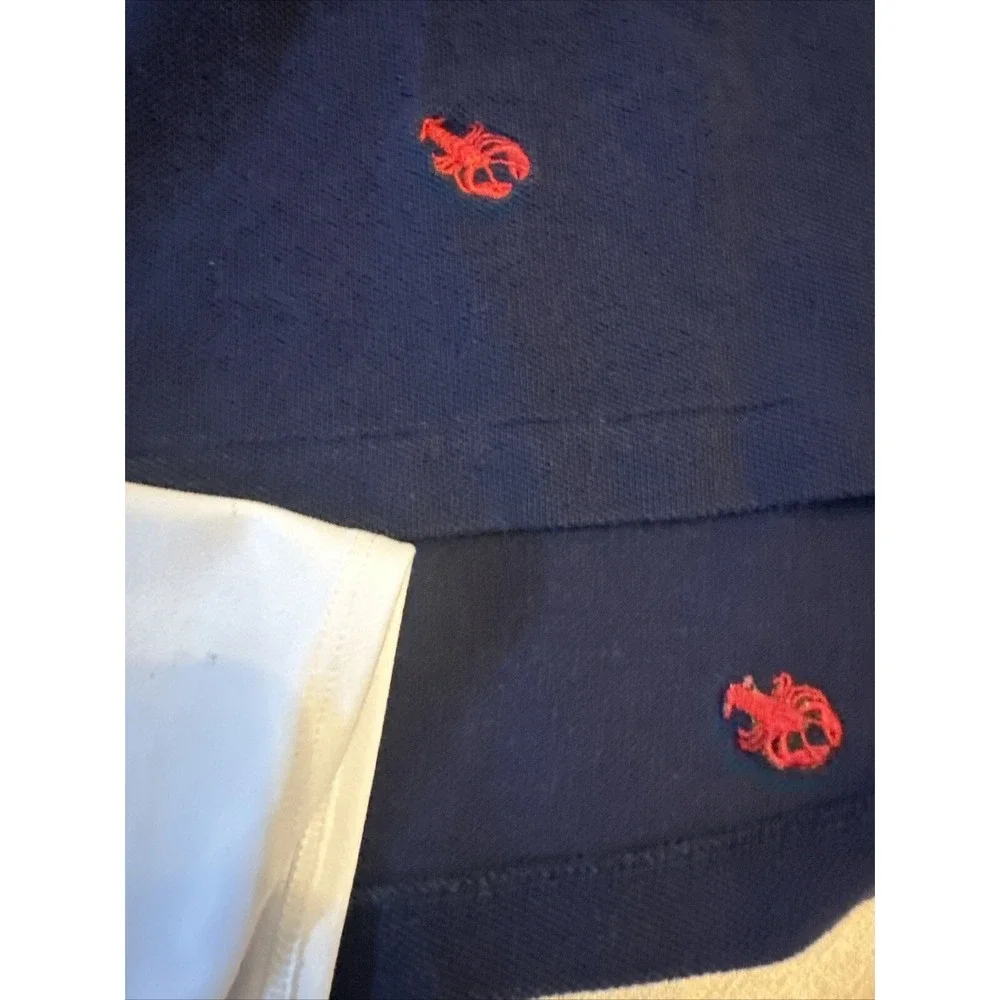 Vintage Ralph Lauren Polo Shirt Mens Large Navy Blue Red Lobsters Embroidered